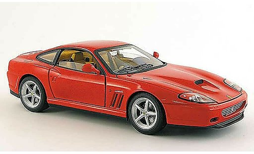Ferrari 575 M 1/18 Hot Wheels Elite rood met bruinem interieur modelauto
