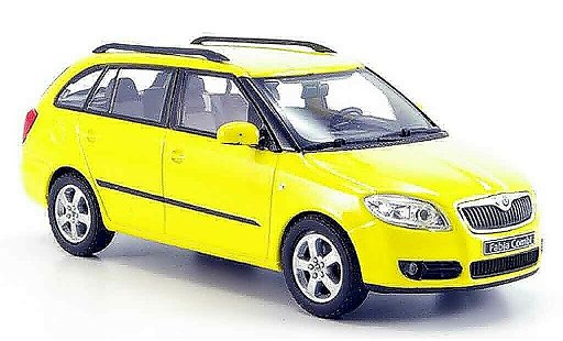 Skoda Fabia Combi 1/43 Abrex ii geel modelauto
