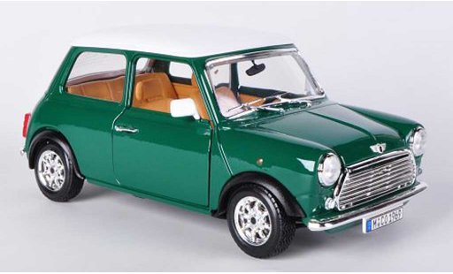 Austin Mini cooper 1/18 Burago groen/wit (1:16) 1969 modelauto
