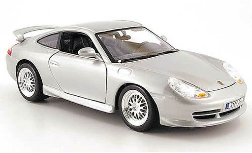Porsche 911 GT3 1/18 Burago grijs metallic 1997 modelauto