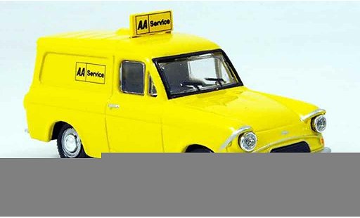 Ford Anglia Van 1/43 Oxford geel AA Services modelauto