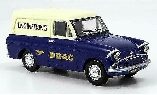 Ford Anglia Van 1/43 Oxford blauw wit BOAC Engineering modelauto