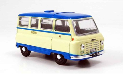 Morris J2 Minibus 1/43 Oxford Bus beige blauw Bradford modelauto