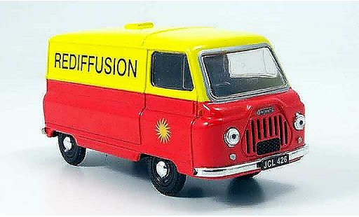 Morris J2 Van 1/43 Oxford bestelwagen oranje geel Rediffusion modelauto