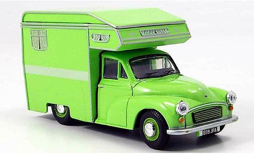 Morris Minor Van 1/43 Oxford Camper groen Wohnmobil modelauto