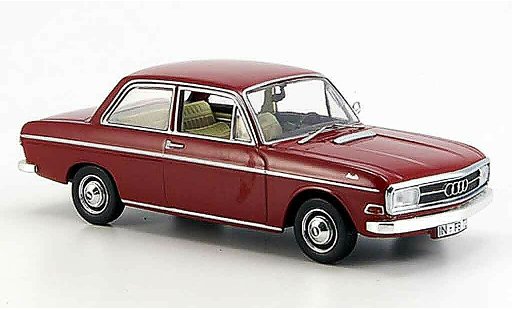 Audi 72 berline 1/43 Norev rood 2 Turer 1965 modelauto