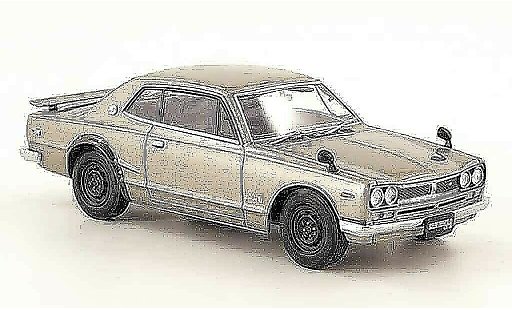 Nissan Skyline 2000 1/43 Ebbro 2000GT R (KPGC10) grijs metallic 2 Turer 1971 modelauto