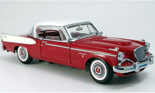 Studebaker Hawk Base 1/18 Yat Ming golden rood wit dak 1958 modelauto