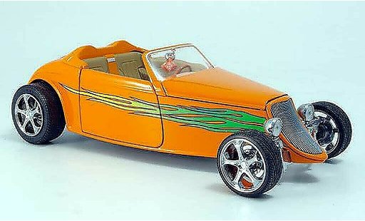 Ford Hot Rod 1933 1/18 Yat Ming cabriolet oranje groene flammen open modelauto
