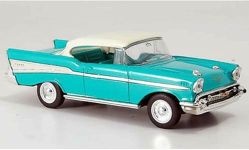 Chevrolet Bel Air Coupe 1/43 Yat Ming groen wites dak 1957 modelauto