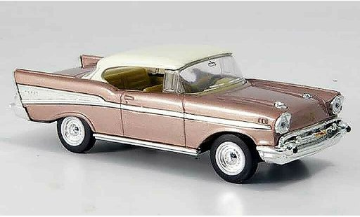 Chevrolet Bel Air Coupe 1/43 Yat Ming roze wites dak 1957 modelauto