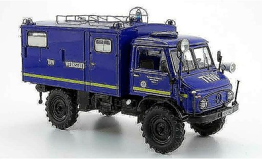 Mercedes Unimog 401-404 1/43 Schuco 404 S THW Werkstatt Funkkoffer modelauto