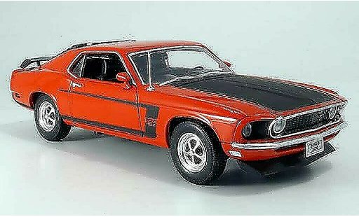 Ford Mustang Boss 1/18 Welly rood/matzwart modelauto