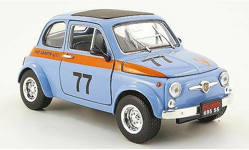 Fiat 500 Abarth 1/18 Mondo Motors 695ss blauw no.77 modelauto