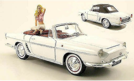 Renault Floride Base 1/18 Norev wit 1958 avec figurine de b.bardot et capote de toit amovible modelauto