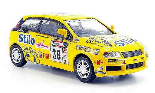 Fiat Stilo Rally 1/43 Cararama No.38 geel modelauto