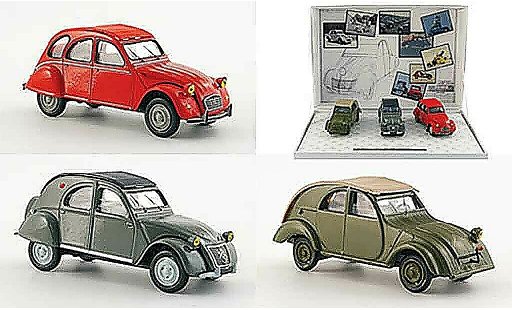 Citroen 2CV Berline 1/43 Norev 3er set 60 jahre nr.2 modelauto