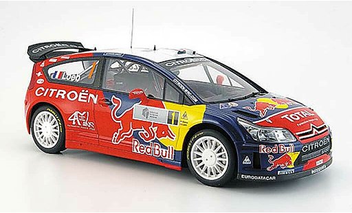 Citroen C4 WRC 1/18 Autoart loeb/ elena no.1 winnaar rallye zilverin. 2008 modelauto