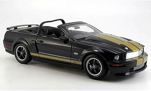 Shelby GT GT-H 1/18 Shelby Collectibles h cabriolet zwart avec bandes or 2006 modelauto