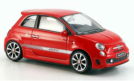 Fiat 500 Abarth 1/43 Mondo Motors New rood 2007 modelauto
