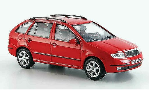 Skoda Fabia Combi 1/43 Abrex rood modelauto