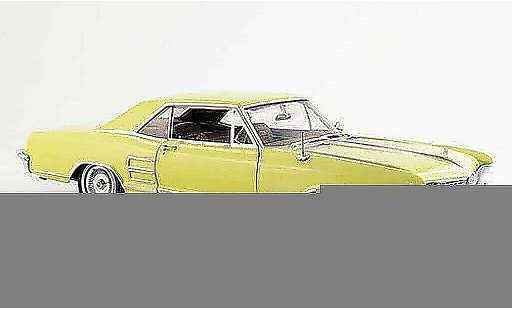 Buick Riviera coupe 1/18 Highway 61 1964 geel modelauto