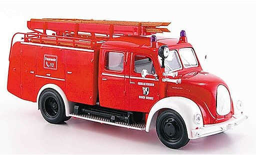 Magirus TLF 16 Merkur 1/43 Yat Ming rood wit pompier modelauto