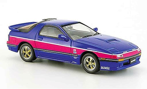 Mazda RX7 1985 1/43 Aoshima blauw Savanna FC3S modelauto