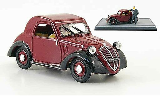 Fiat 500 A 1/43 Brumm Topolino rood zwart 1936 modelauto