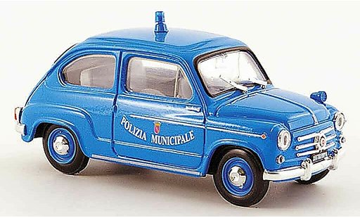 Fiat 600 D 1/43 Brumm Polizia Municipale Roma politie 1960 modelauto