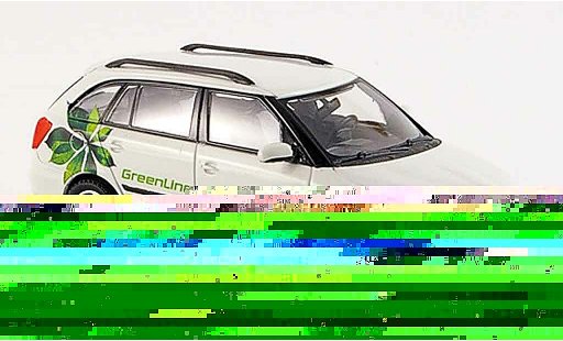 Skoda Fabia Combi 1/43 Abrex ii wit green line modelauto