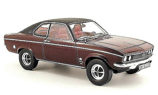 Opel Manta A 1/18 Norev sedan rood/zwart modelauto