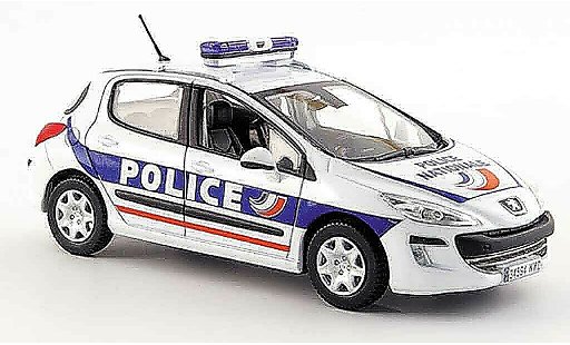 Peugeot 308 Base 1/43 Norev politie funfportes politie 2008 modelauto
