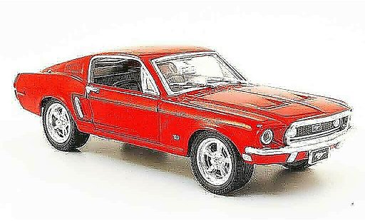 Ford Mustang Hardtop 1/43 Yat Ming rood modelauto