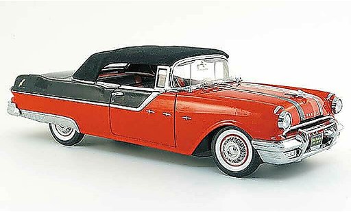 Pontiac Star Chief Convertible 1/18 Sun Star cabriolet rood zwart 1955 modelauto