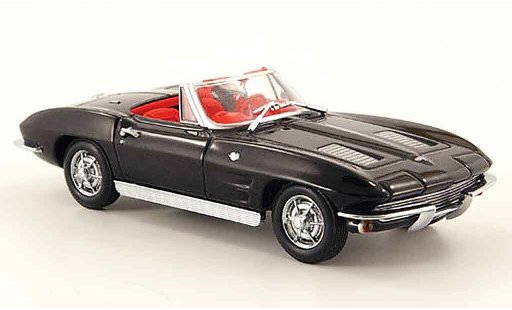 Chevrolet Corvette Convertible 1/43 Minichamps C2 cabriolet/cabriolet zwart 1963 modelauto