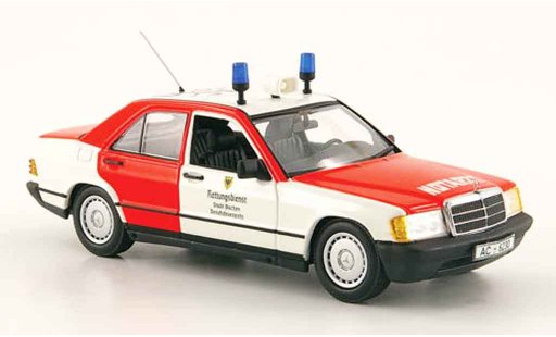 Mercedes 190 Base 1/43 Minichamps (W201) Notarzt pompier Aachen 1984 modelauto