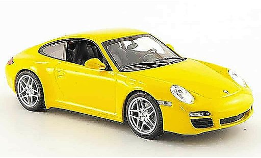 Porsche 911 Carrera 1/43 Minichamps geel Linea Giallo 2008 modelauto
