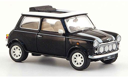 Austin Mini cooper s 1/43 Schuco zwart wit 1990 modelauto