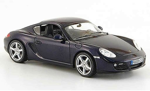 Porsche Cayman Base 1/43 Schuco blauw 2008 modelauto