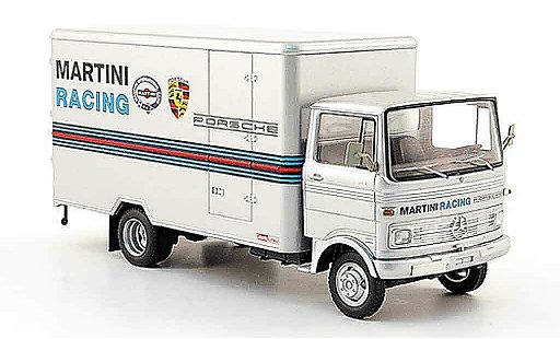 Mercedes LP 608 Kastenwagen 1/43 Schuco Bestelwagen grijs Martini Racing modelauto