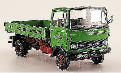 Mercedes LP 608 Pritsche 1/43 Schuco Kipper Lechner Baustoffe groen modelauto