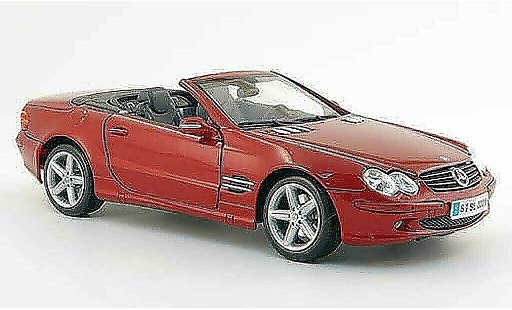 Mercedes Classe SL cabriolet 1/18 Maisto rood avec licht en sound modelauto