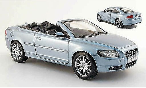 Volvo C70 Cabriolet 1/18 Powco blauw 2006 modelauto
