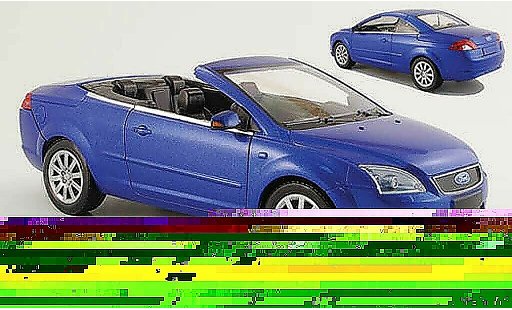 Ford Focus CC CC 1/18 Powco blauw met afneembaar dak 2007 modelauto