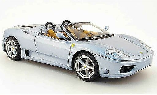 Ferrari 360 Modena Spider 1/18 Hot Wheels the italian job grijsblauw modelauto