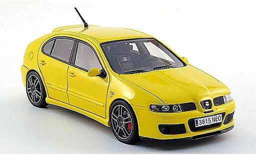 Seat Leon Cupra 1/43 Neo MKI R geel 2003 modelauto