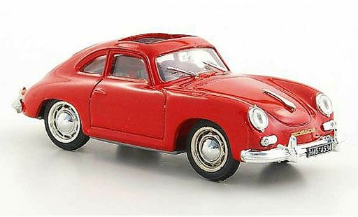 Porsche 356 1952 1/43 Brumm Coupe grijs geoffnetes Schiebedak modelauto