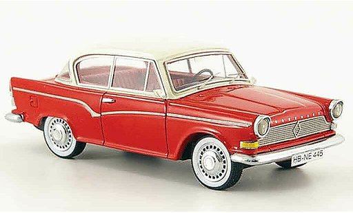 Borgward Arabella de luxe 1/43 Neo rood wit 1960 modelauto