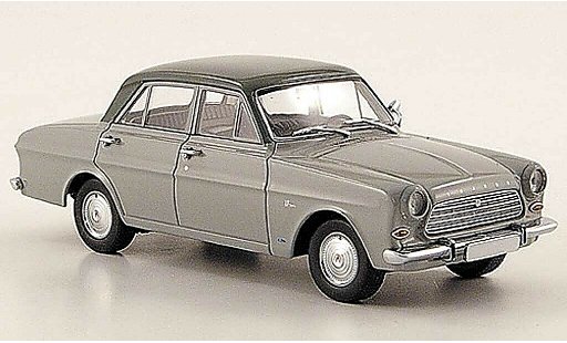 Ford Taunus 12M 1/43 Minichamps (P4) grijs/zwart modelauto